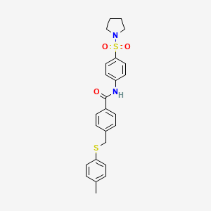 4-{[(4-methylphenyl)thio]methyl}-N-[4-(1-pyrrolidinylsulfonyl)phenyl]benzamide