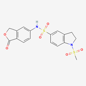 molecular formula C17H16N2O6S2 B3602777 1-(methylsulfonyl)-N-(1-oxo-1,3-dihydro-2-benzofuran-5-yl)-5-indolinesulfonamide 