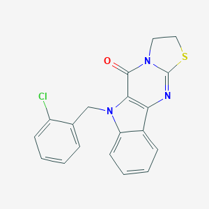 molecular formula C19H14ClN3OS B360278 6-(2-chlorobenzyl)-2,3-dihydro[1,3]thiazolo[3',2':1,2]pyrimido[5,4-b]indol-5(6H)-one CAS No. 903868-07-5