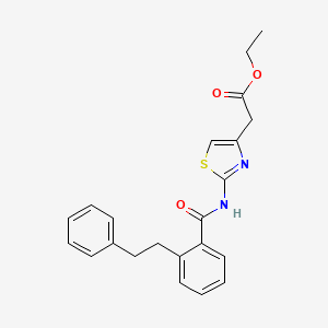 ethyl (2-{[2-(2-phenylethyl)benzoyl]amino}-1,3-thiazol-4-yl)acetate