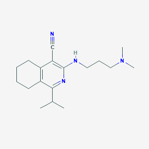 3-{[3-(Dimethylamino)propyl]amino}-1-(propan-2-yl)-5,6,7,8-tetrahydroisoquinoline-4-carbonitrile