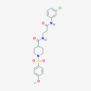 molecular formula C22H26ClN3O5S B360280 N-[3-(3-chloroanilino)-3-oxopropyl]-1-[(4-methoxyphenyl)sulfonyl]-4-piperidinecarboxamide CAS No. 903585-27-3