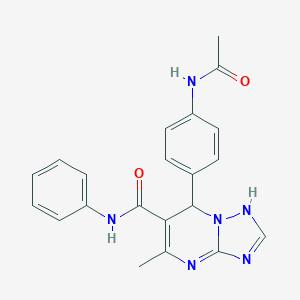 molecular formula C21H20N6O2 B360281 7-[4-(acetylamino)phenyl]-5-methyl-N-phenyl-4,7-dihydro[1,2,4]triazolo[1,5-a]pyrimidine-6-carboxamide CAS No. 903861-97-2