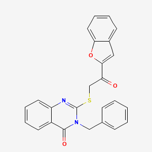 2-{[2-(1-BENZOFURAN-2-YL)-2-OXOETHYL]SULFANYL}-3-BENZYL-3,4-DIHYDROQUINAZOLIN-4-ONE