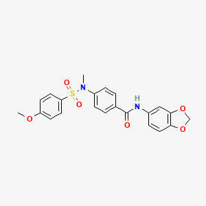 molecular formula C22H20N2O6S B3602825 N-1,3-benzodioxol-5-yl-4-[[(4-methoxyphenyl)sulfonyl](methyl)amino]benzamide 