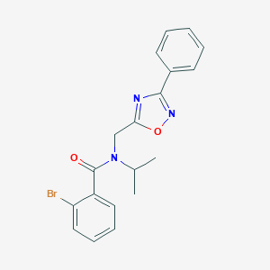 molecular formula C19H18BrN3O2 B360283 2-bromo-N-isopropyl-N-[(3-phenyl-1,2,4-oxadiazol-5-yl)methyl]benzamide CAS No. 839680-97-6