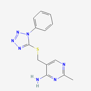 2-methyl-5-{[(1-phenyl-1H-tetrazol-5-yl)thio]methyl}-4-pyrimidinamine