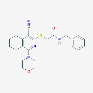 molecular formula C23H26N4O2S B360285 N-benzyl-2-[(4-cyano-1-morpholin-4-yl-5,6,7,8-tetrahydroisoquinolin-3-yl)sulfanyl]acetamide CAS No. 903590-66-9