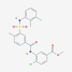 molecular formula C24H23ClN2O5S B3602855 methyl 4-chloro-3-[(3-{[(2,3-dimethylphenyl)amino]sulfonyl}-4-methylbenzoyl)amino]benzoate 