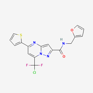 molecular formula C17H11ClF2N4O2S B3602865 7-[chloro(difluoro)methyl]-N-(2-furylmethyl)-5-(2-thienyl)pyrazolo[1,5-a]pyrimidine-2-carboxamide 