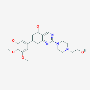 molecular formula C23H30N4O5 B360288 2-[4-(2-hydroxyethyl)piperazin-1-yl]-7-(3,4,5-trimethoxyphenyl)-7,8-dihydroquinazolin-5(6H)-one CAS No. 886140-89-2