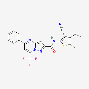 N-(3-cyano-4-ethyl-5-methyl-2-thienyl)-5-phenyl-7-(trifluoromethyl)pyrazolo[1,5-a]pyrimidine-2-carboxamide