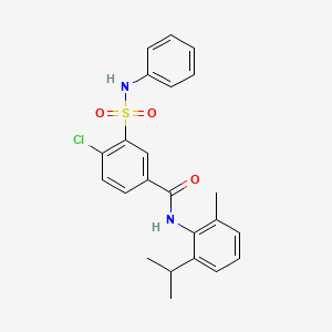 molecular formula C23H23ClN2O3S B3602883 3-(anilinosulfonyl)-4-chloro-N-(2-isopropyl-6-methylphenyl)benzamide 