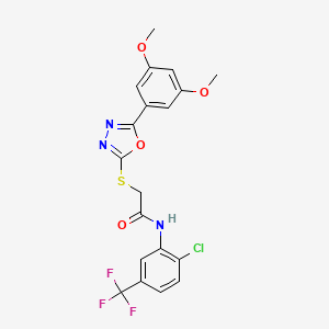 N-[2-chloro-5-(trifluoromethyl)phenyl]-2-{[5-(3,5-dimethoxyphenyl)-1,3,4-oxadiazol-2-yl]thio}acetamide