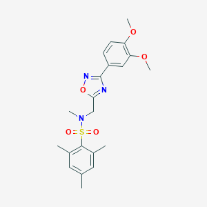 molecular formula C21H25N3O5S B360290 N-{[3-(3,4-dimethoxyphenyl)-1,2,4-oxadiazol-5-yl]methyl}-N,2,4,6-tetramethylbenzenesulfonamide CAS No. 891407-33-3