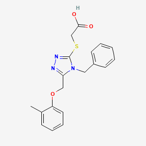 molecular formula C19H19N3O3S B3602917 ({4-benzyl-5-[(2-methylphenoxy)methyl]-4H-1,2,4-triazol-3-yl}thio)acetic acid 