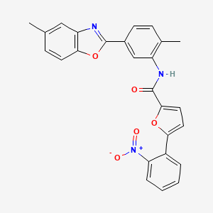 molecular formula C26H19N3O5 B3602945 N-[2-methyl-5-(5-methyl-1,3-benzoxazol-2-yl)phenyl]-5-(2-nitrophenyl)-2-furamide 