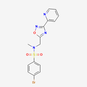 molecular formula C15H13BrN4O3S B3602951 4-bromo-N-methyl-N-{[3-(2-pyridinyl)-1,2,4-oxadiazol-5-yl]methyl}benzenesulfonamide 