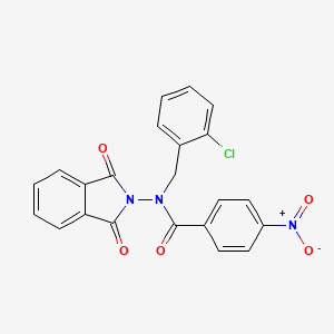 molecular formula C22H14ClN3O5 B3602955 N-[(2-chlorophenyl)methyl]-N-(1,3-dioxoisoindol-2-yl)-4-nitrobenzamide 