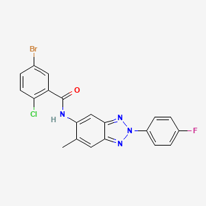 molecular formula C20H13BrClFN4O B3602962 5-bromo-2-chloro-N-[2-(4-fluorophenyl)-6-methyl-2H-1,2,3-benzotriazol-5-yl]benzamide 