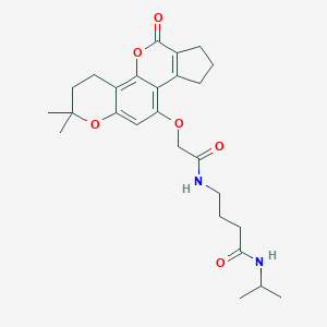 molecular formula C26H34N2O6 B360297 4-({[(2,2-dimethyl-6-oxo-3,4,6,7,8,9-hexahydro-2H-cyclopenta[c]pyrano[2,3-h]chromen-10-yl)oxy]acetyl}amino)-N-isopropylbutanamide CAS No. 903868-55-3