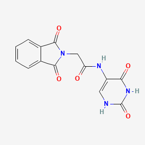 molecular formula C14H10N4O5 B3602979 2-(1,3-dioxo-1,3-dihydro-2H-isoindol-2-yl)-N-(2,4-dioxo-1,2,3,4-tetrahydropyrimidin-5-yl)acetamide 