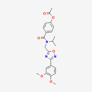 4-{[{[3-(3,4-dimethoxyphenyl)-1,2,4-oxadiazol-5-yl]methyl}(isopropyl)amino]carbonyl}phenyl acetate