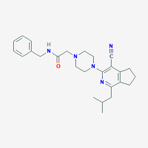 N-benzyl-2-[4-(4-cyano-1-isobutyl-6,7-dihydro-5H-cyclopenta[c]pyridin-3-yl)-1-piperazinyl]acetamide