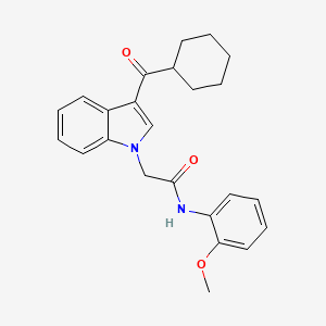 2-[3-(cyclohexylcarbonyl)-1H-indol-1-yl]-N-(2-methoxyphenyl)acetamide