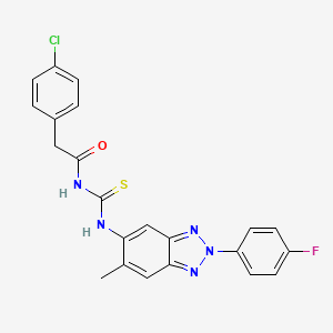 2-(4-chlorophenyl)-N-({[2-(4-fluorophenyl)-6-methyl-2H-1,2,3-benzotriazol-5-yl]amino}carbonothioyl)acetamide