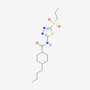 4-butyl-N-[5-(propylsulfonyl)-1,3,4-thiadiazol-2-yl]cyclohexanecarboxamide