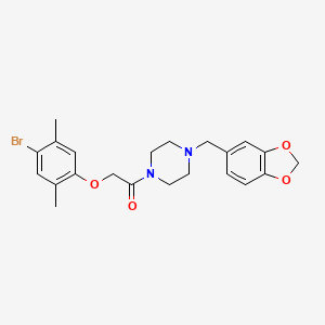 molecular formula C22H25BrN2O4 B3603004 1-(1,3-benzodioxol-5-ylmethyl)-4-[(4-bromo-2,5-dimethylphenoxy)acetyl]piperazine 