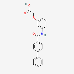 molecular formula C21H17NO4 B3603019 {3-[(4-biphenylylcarbonyl)amino]phenoxy}acetic acid 