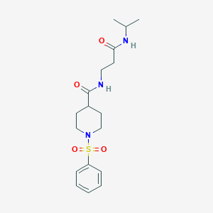 molecular formula C18H27N3O4S B360302 N-[3-(isopropylamino)-3-oxopropyl]-1-(phenylsulfonyl)-4-piperidinecarboxamide CAS No. 903854-47-7