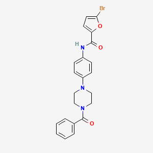 molecular formula C22H20BrN3O3 B3603027 N-[4-(4-benzoyl-1-piperazinyl)phenyl]-5-bromo-2-furamide 