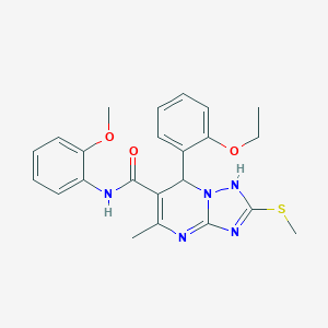 molecular formula C23H25N5O3S B360305 7-(2-ethoxyphenyl)-N-(2-methoxyphenyl)-5-methyl-2-(methylsulfanyl)-4,7-dihydro[1,2,4]triazolo[1,5-a]pyrimidine-6-carboxamide CAS No. 895840-28-5