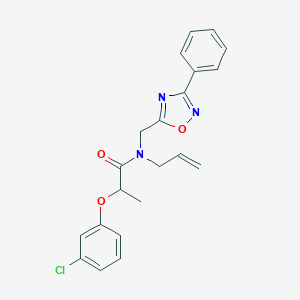 molecular formula C21H20ClN3O3 B360306 N-allyl-2-(3-chlorophenoxy)-N-[(3-phenyl-1,2,4-oxadiazol-5-yl)methyl]propanamide CAS No. 896660-93-8
