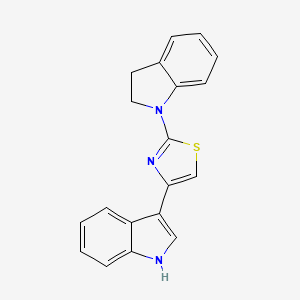 molecular formula C19H15N3S B3603067 3-[2-(2,3-dihydro-1H-indol-1-yl)-1,3-thiazol-4-yl]-1H-indole 