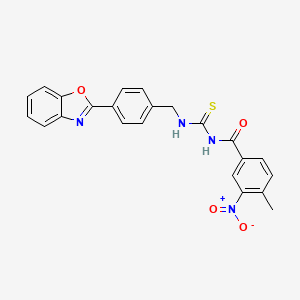 molecular formula C23H18N4O4S B3603076 N-({[4-(1,3-benzoxazol-2-yl)benzyl]amino}carbonothioyl)-4-methyl-3-nitrobenzamide 