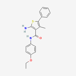 molecular formula C20H20N2O2S B3603084 2-amino-N-(4-ethoxyphenyl)-4-methyl-5-phenylthiophene-3-carboxamide 