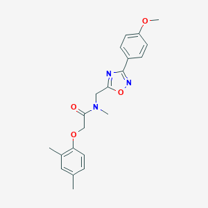 molecular formula C21H23N3O4 B360309 2-(2,4-dimethylphenoxy)-N-{[3-(4-methoxyphenyl)-1,2,4-oxadiazol-5-yl]methyl}-N-methylacetamide CAS No. 896660-08-5