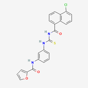 N-[3-({[(5-chloro-1-naphthoyl)amino]carbonothioyl}amino)phenyl]-2-furamide