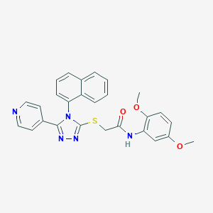 molecular formula C27H23N5O3S B360311 N-(2,5-dimethoxyphenyl)-2-[(4-naphthalen-1-yl-5-pyridin-4-yl-1,2,4-triazol-3-yl)sulfanyl]acetamide CAS No. 898056-91-2