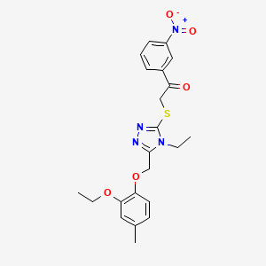 2-({5-[(2-ethoxy-4-methylphenoxy)methyl]-4-ethyl-4H-1,2,4-triazol-3-yl}sulfanyl)-1-(3-nitrophenyl)ethanone