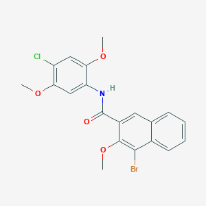 molecular formula C20H17BrClNO4 B3603136 4-bromo-N-(4-chloro-2,5-dimethoxyphenyl)-3-methoxy-2-naphthamide 