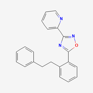 2-{5-[2-(2-phenylethyl)phenyl]-1,2,4-oxadiazol-3-yl}pyridine