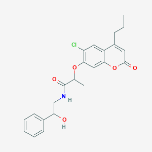 molecular formula C23H24ClNO5 B360315 2-[(6-chloro-2-oxo-4-propyl-2H-chromen-7-yl)oxy]-N-(2-hydroxy-2-phenylethyl)propanamide CAS No. 879475-38-4