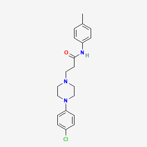 molecular formula C20H24ClN3O B3603158 3-[4-(4-chlorophenyl)piperazin-1-yl]-N-(4-methylphenyl)propanamide 