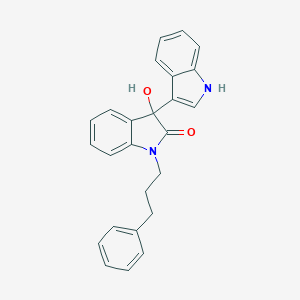 molecular formula C25H22N2O2 B360316 3-hydroxy-3-(1H-indol-3-yl)-1-(3-phenylpropyl)indol-2-one CAS No. 676612-47-8