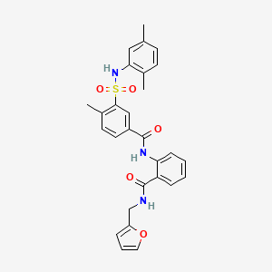 molecular formula C28H27N3O5S B3603170 3-[(2,5-dimethylphenyl)sulfamoyl]-N-{2-[(furan-2-ylmethyl)carbamoyl]phenyl}-4-methylbenzamide 